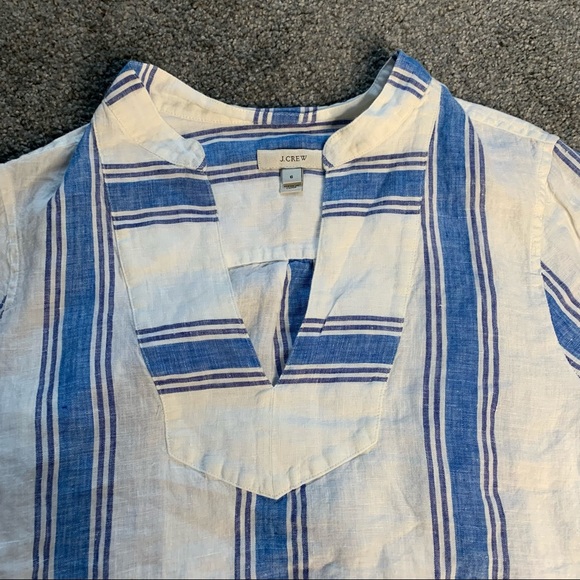 J. Crew stripe linen long sleeve shirt - Picture 4 of 10